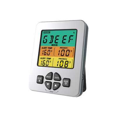 Good price Monitor dual LFGB de la temperatura del filete del termómetro de la barbacoa de la punta de prueba dos en línea