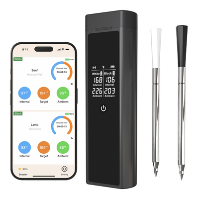Good price Termómetro de barbacoa inalámbrico de doble sonda con termómetro de cocina digital de ultra larga distancia para horno de cocina carne de pavo y carne de res en línea